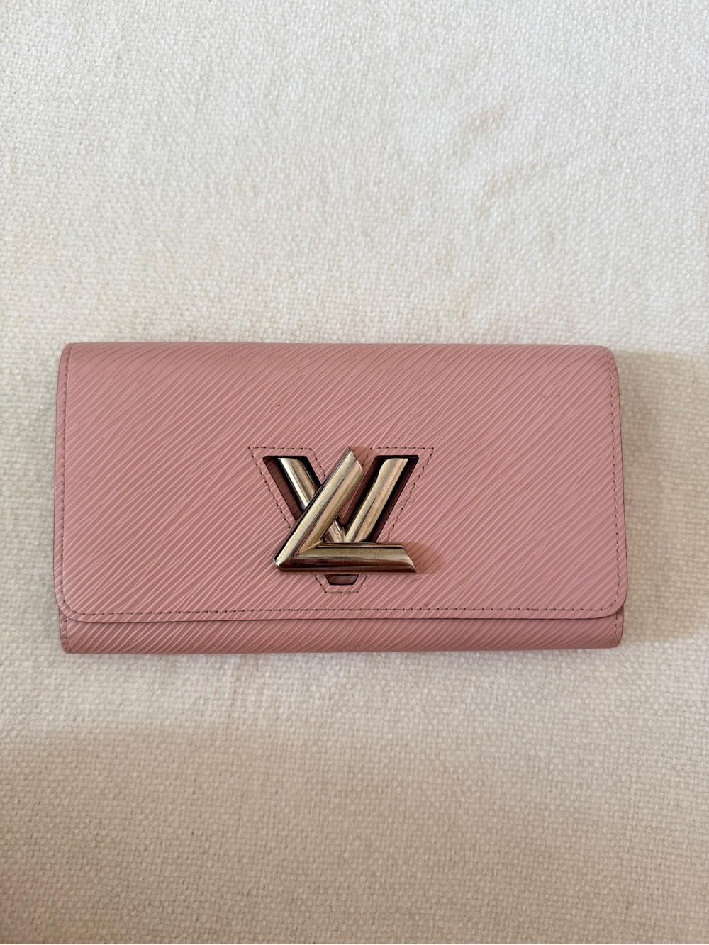 Louis Vuitton Blush Pink Epi Leather Wallet with LV Logo